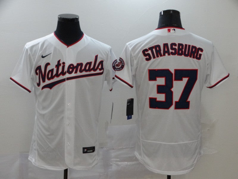 Men's Washington Nationals Stephen Strasburg #37 White Authentic Jersey Men's Washington Nationals Stephen Strasburg #37 White Authentic Jersey